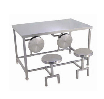 Stainless Steel Dining Table with Foldable Chairs