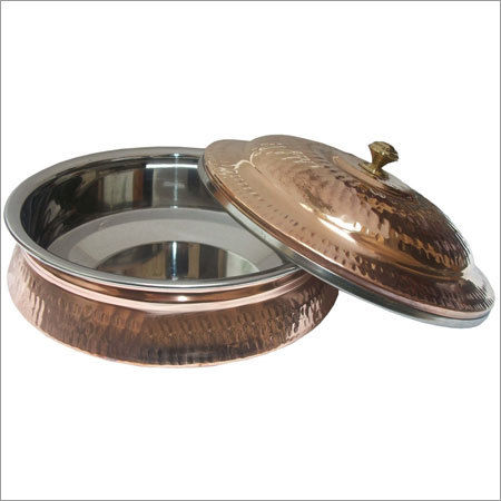 Polished Copper Steel Serving Dish With Lid Cssd - 901