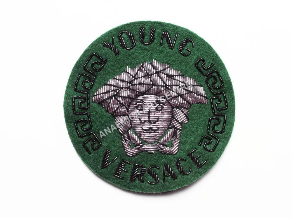 Embroidered Versace Round Bullion Wire Crest