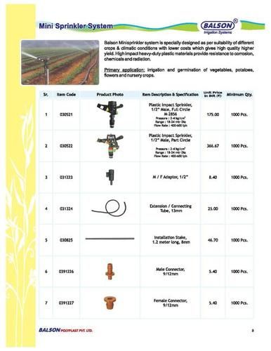 Plastic Sprinkler Fittings