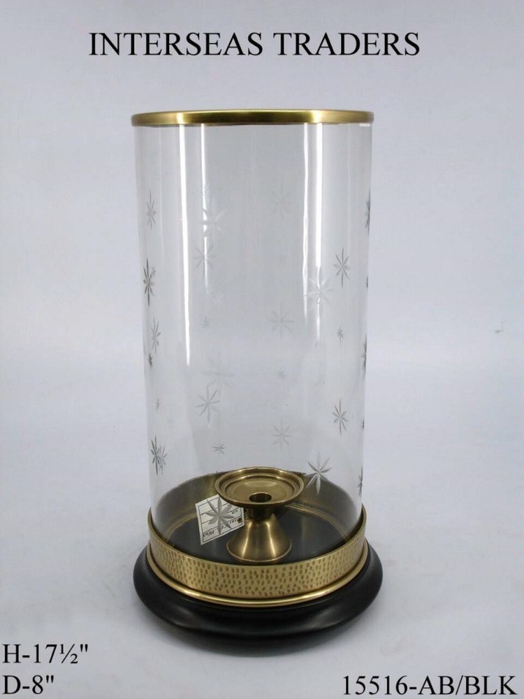 Brass Hurricane with Glass Chimney