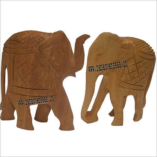 WJE 1006 TRUNK UP AND DOWN WOODEN ELEPHANT SET