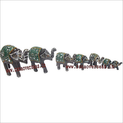 Polished Wooden Lac Elephant - 1-5