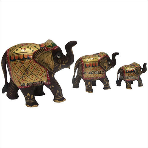 Wooden Painted Elephant Set