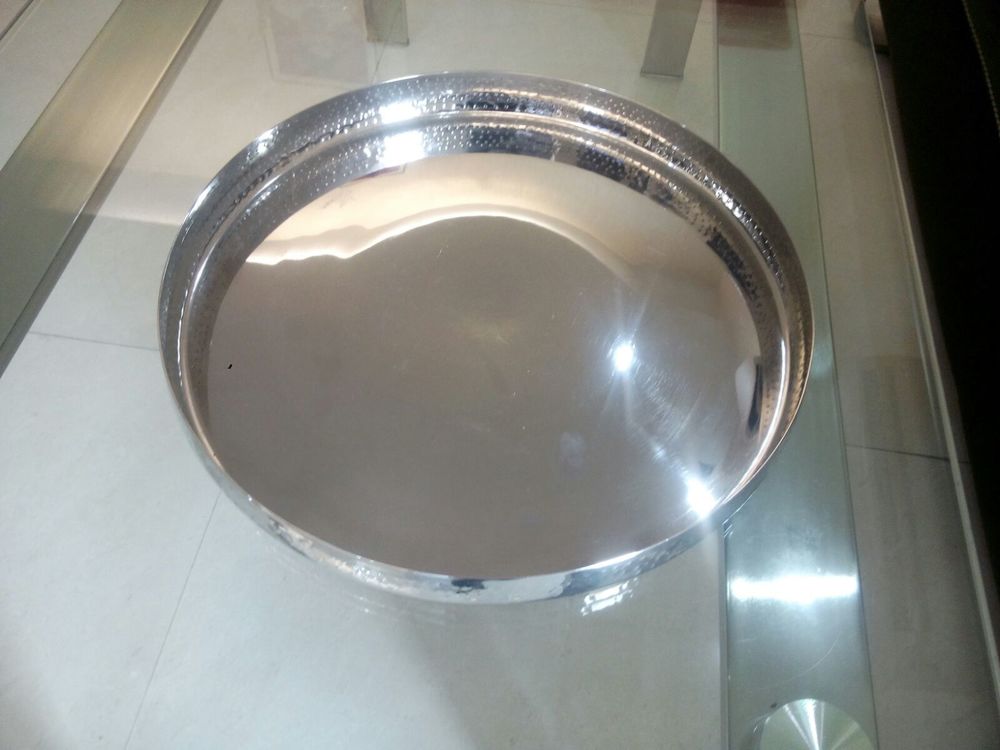 Stainless Steel Thalis - Round, Polished Silver Finish | High Quality Steel, Smooth Edges, Easy to Carry, Longer Service Life