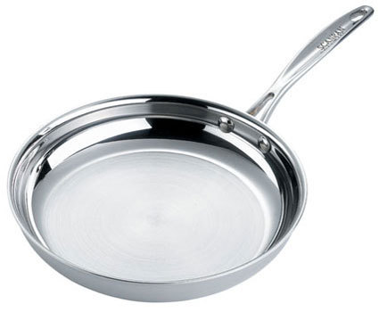 Frying Pan - Stainless Steel, Round Shape, Silver Color - Cost-Effectiveness, Long Lasting Shine, Perfect Finish, Sturdiness