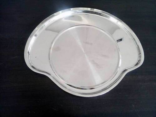 Stainless Steel Serving Tray - Stainless Steel, Round Shape, Silver Color, Polished Surface Finish | Versatile Sizes & Designs Available