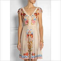 Embroidered Silk Evening Dress - Sizes S, M, L, Xl | Sleeveless, Dry Clean Only, Ethnic Indian Design