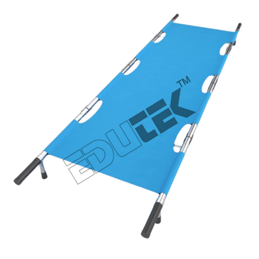 Folding Stretcher - Stainless Steel & Tatron Fabric, 22"x84", Lightweight & Foldable, Ideal for Emergency Transport Hospitals