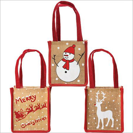 Jute Christmas Gift Bags