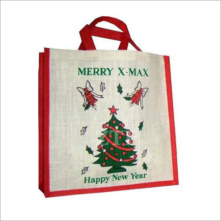 Printed Jute Christmas Bags