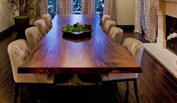 Dinning Set - Solid Wood, 10ft X 4ft, Natural Finish | Elegant Design, Spacious Seating, Upholstered Chairs