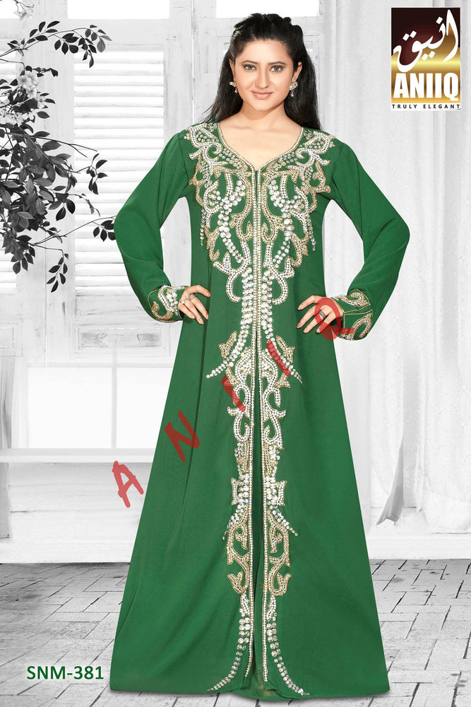 Green Jalabiya Kaftan