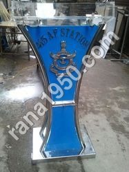 Lecture Stand Steel SS On Acrylic - Steel, 1500-1800 mm, Blue | Portable, Durable, Low Maintenance, Polished Finish