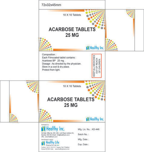 Acarbose Tab Bp 25 Mg Tablets