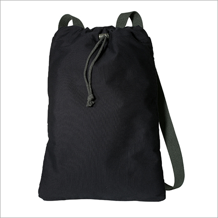Black Custom Cotton Drawstring Bags