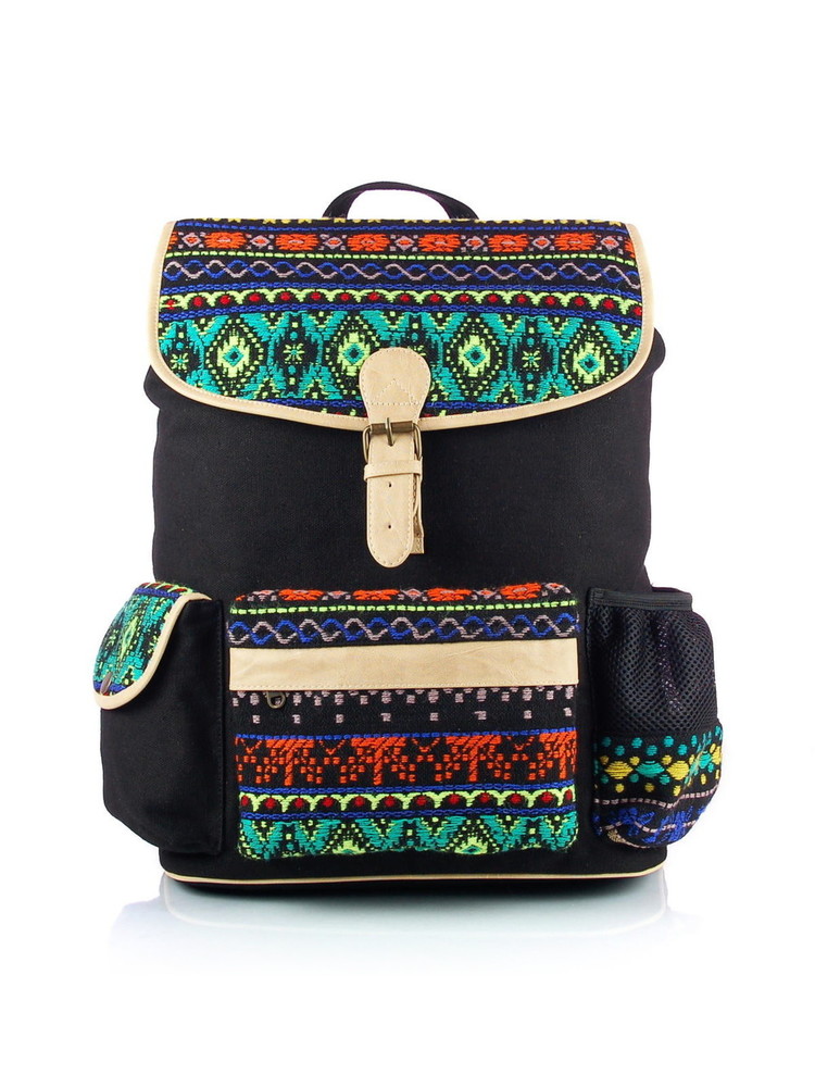 Black Jacquard Backpack with Laptop Protection