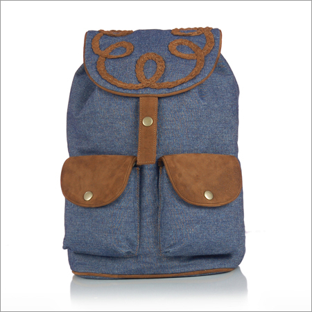 Denim Leather Backpack