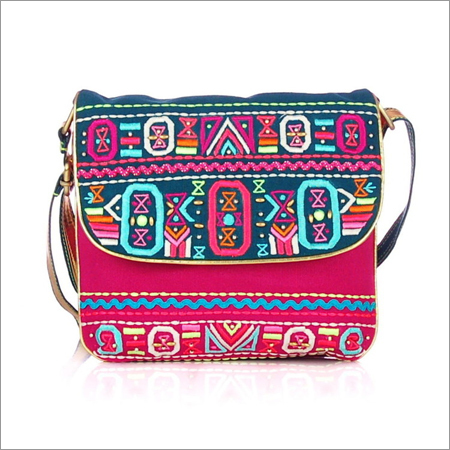 Tribal Embroidered Cross Body Bag