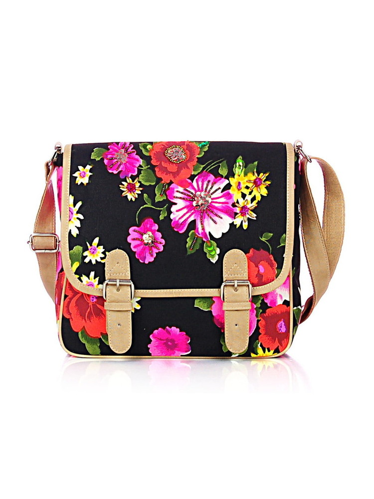 Neon Floral Cross Body Bag