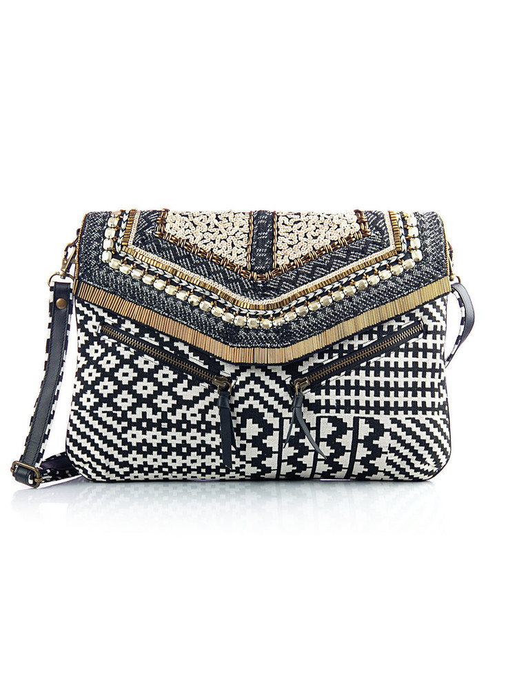 Hand Embroidered Jacquard Cross Body Bag