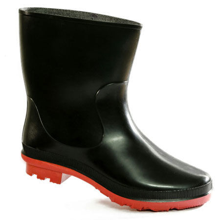 Black Safety Gumboots -Don Red