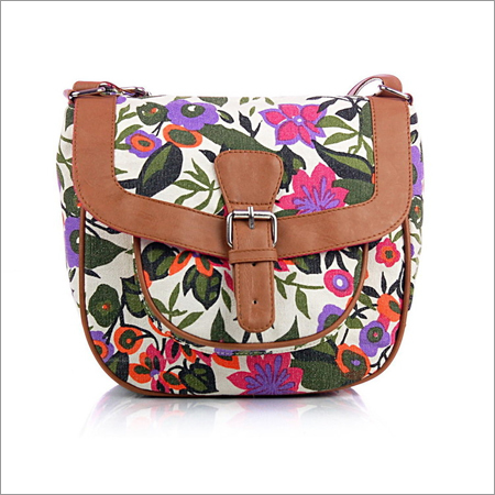 Floral Canvas Cross Body Bag