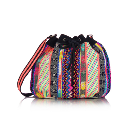 Jacquard Embellished  Cross Body Bag