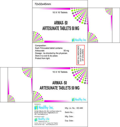 50 Mg Artesunate Tablets Cool & Dry Place