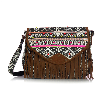 Folk Fringe Embellished Cross Body Bag