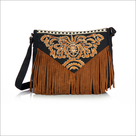 Fringe Embellished Cross Body Bag