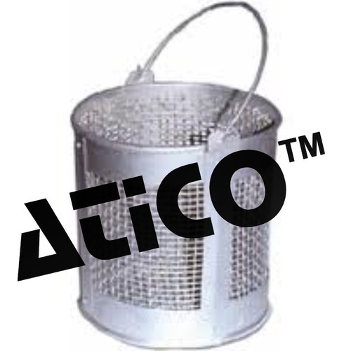 Density Basket - Brass With Stainless Steel Wire Mesh 20cm Dia x 20cm High Rugged Build With Handle