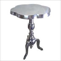 Round Brass Table - Brass, 18-24 Inch Diameter, Silver | Sturdy, Elegant Design, Finely Polished