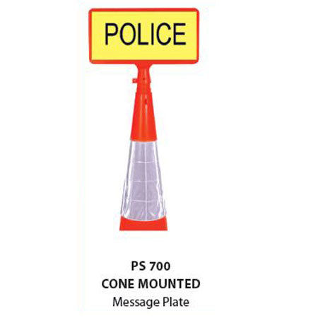 Warning Signal Cone Mounted Message Plate