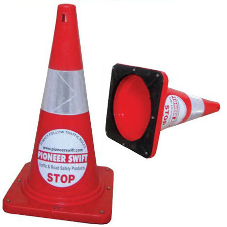 Safety Cones With Rubber Base