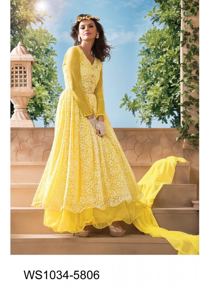 Net Brasso Flower Designer Dresses