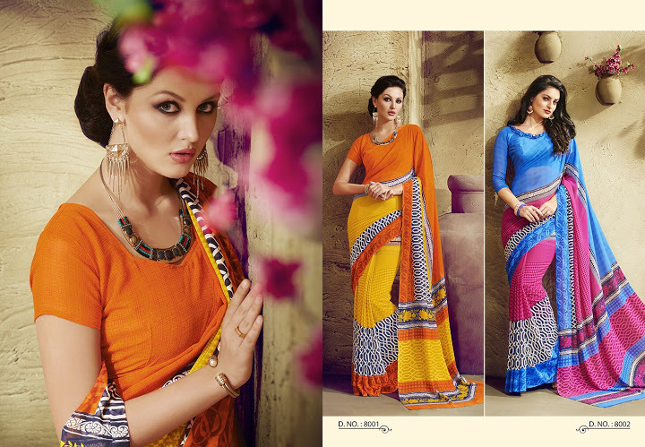 Georgette printed sarees