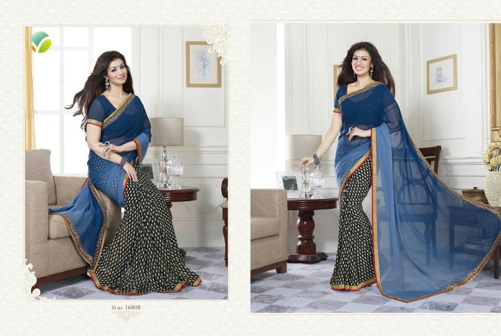Goergette printed sarees