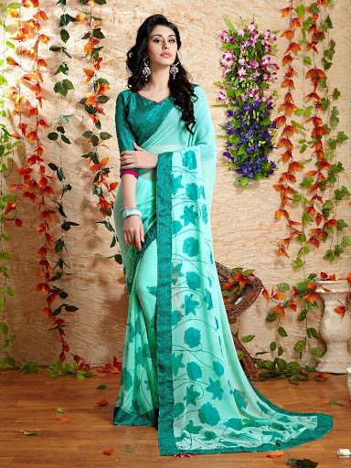 Goergette printed sarees