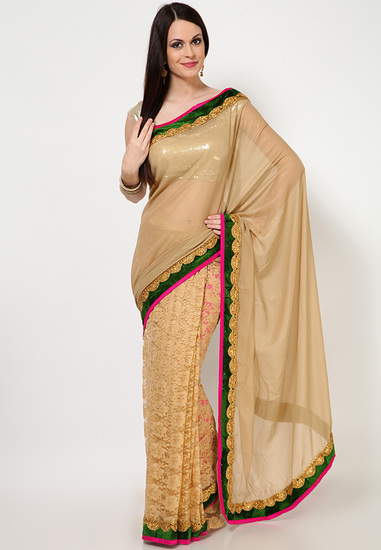 Net Raschal Plain Gulab - Fancy Sarees
