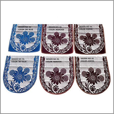 Rangoli Design Sofa Covers - Chenille Material, Single Seater 69x59cm & 3 Seater 69x177cm, Maroon/Sky Blue/Coffee | Printed Pattern, Machine Made