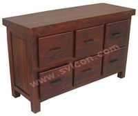 WOODEN 6 DRAWER CHEST