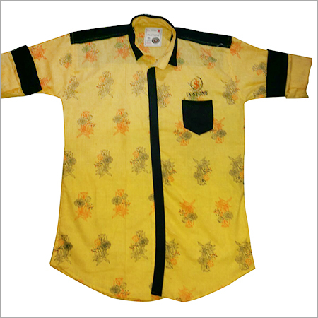 Yellow Printed Shirts - Cotton, Varied Sizes, Yellow | Smooth Pattern, Intricate Floral Design, Skin Friendly, Perfect Finish