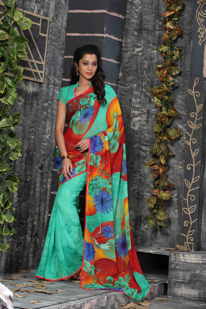 georgette printed sarees