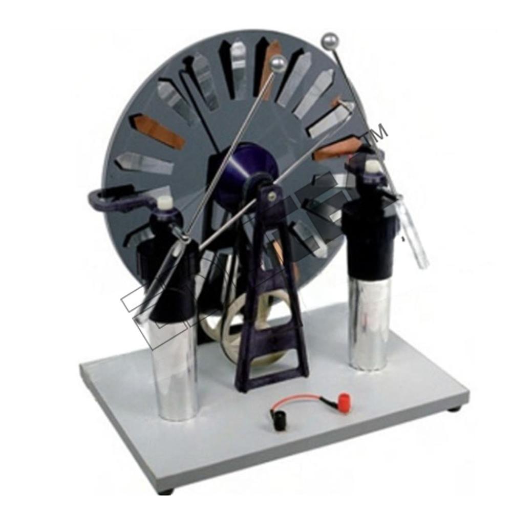 Wimshurst Machine - Heavy High Resistance Plastic & Aluminium, Standard Laboratory Size , Manual Operation Electrostatic Generator with 1-Year Warranty