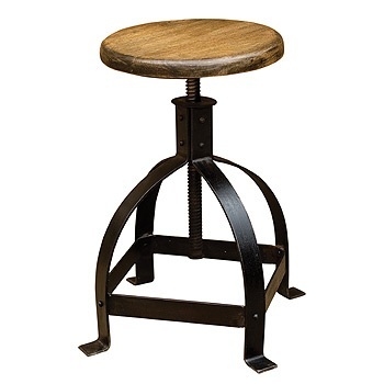 Wooden Top Metal Base Adjustable Cage Stool