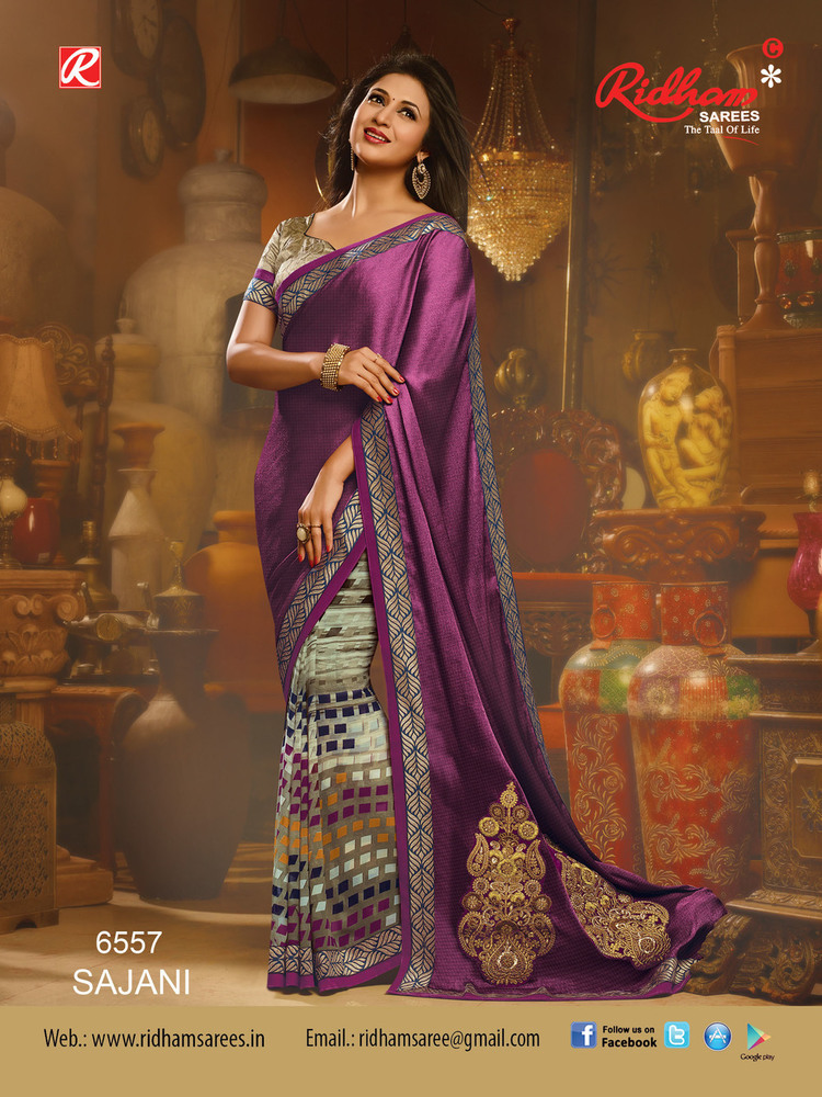 Saree Online - Silk, 5.5 Meters, Purple | Elegant Design, Soft Fabric, Vibrant Color, Perfect Drape