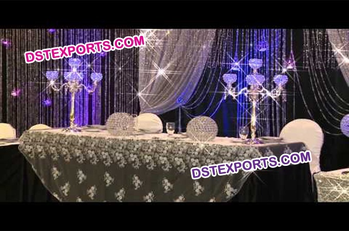 Wedding Table Crystal Candlabra Stands  