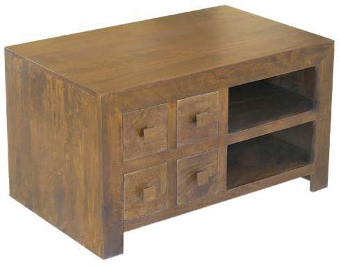 Wooden 4 Drawer Tv/dvd Unit