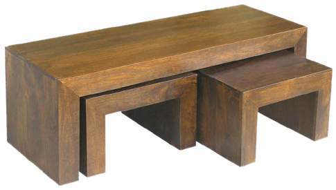 Wooden Nest of Coffee Tables S/3